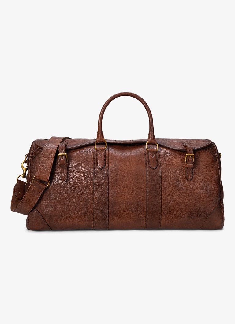 Ralph Lauren Heren Schoudertas van leer in de kleur British Tan-31PQ