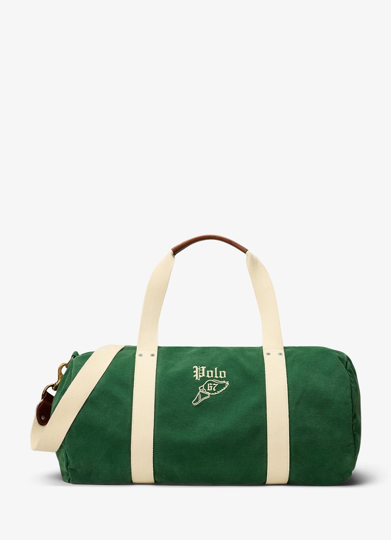 Ralph Lauren Heren Weekendtas met logoborduring in de kleur Green Cream / Groen