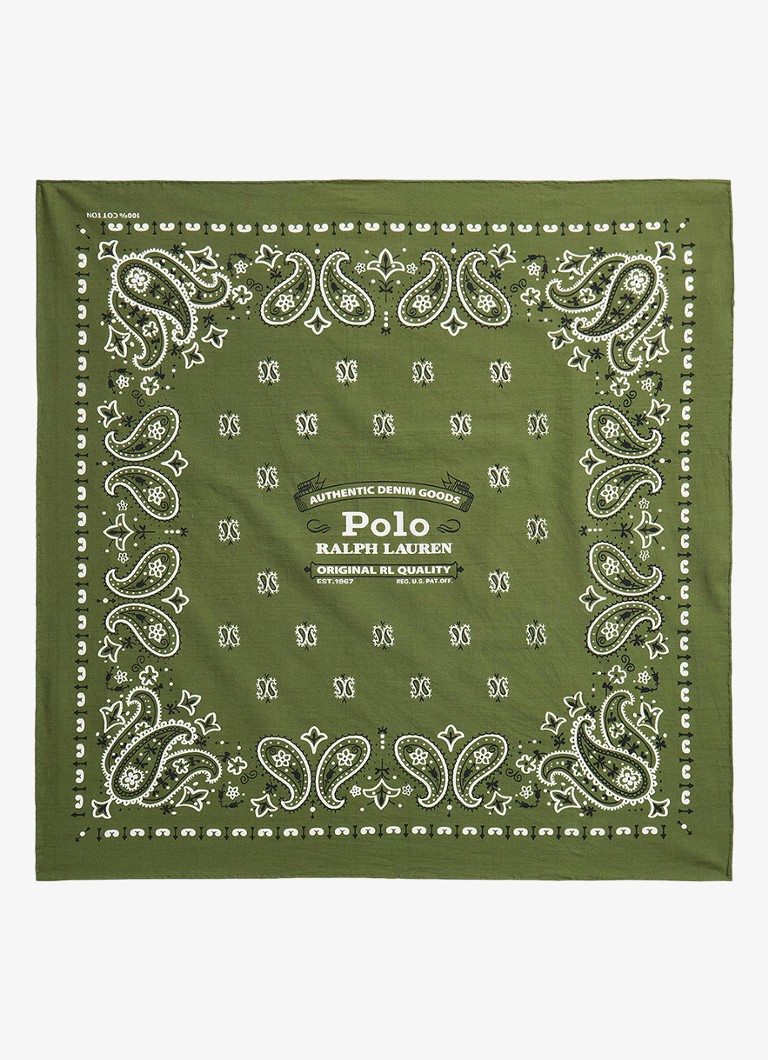 Ralph Lauren Heren Bandana met logoprint in de kleur Supply Olive / Olijfgroen