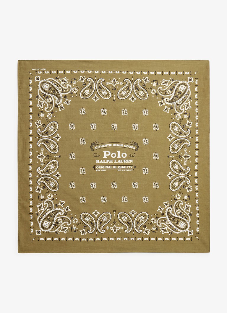 Ralph Lauren Heren Bandana met logoprint in de kleur New Tan / Beige