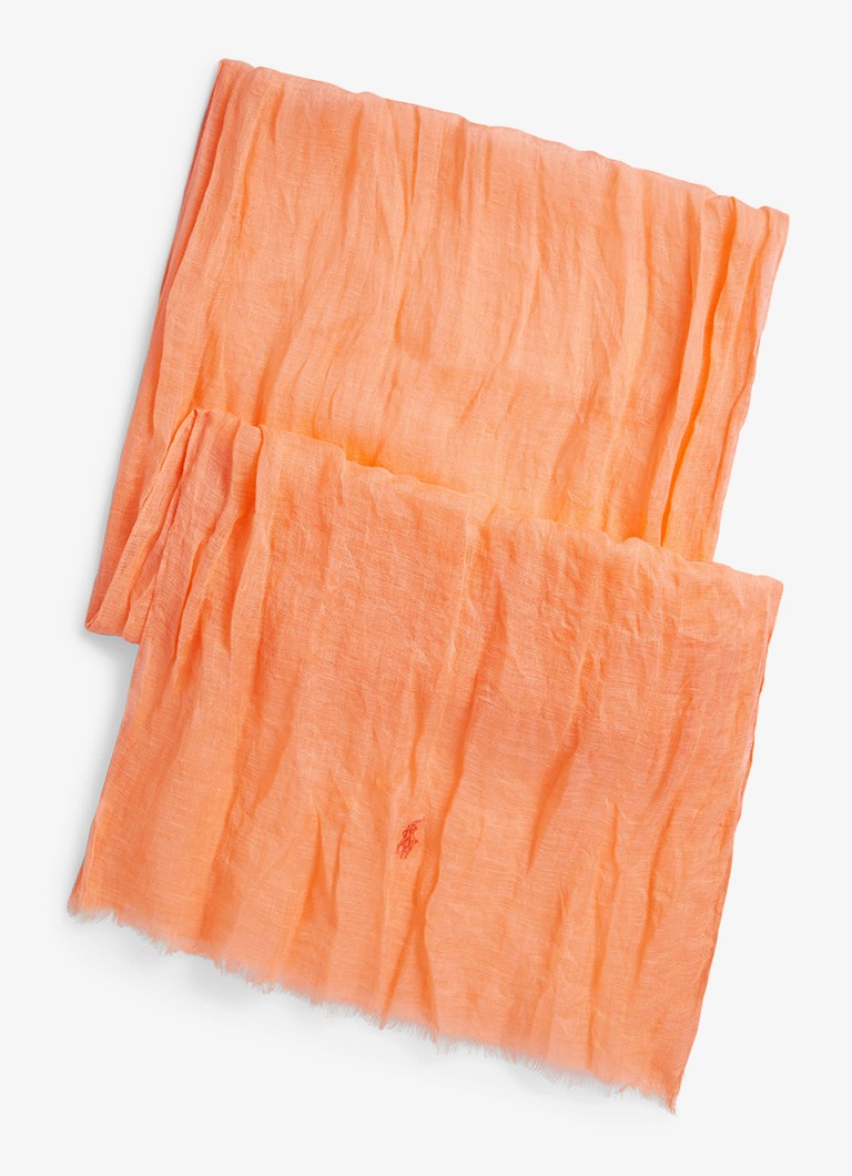 Ralph Lauren Heren Sjaal van linnen in de kleur Poppy / Oranje