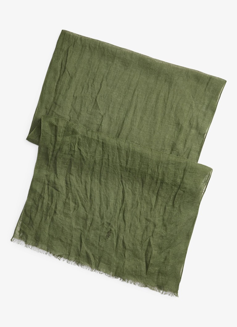 Ralph Lauren Heren Sjaal van linnen in de kleur Supply Olive / Olijfgroen