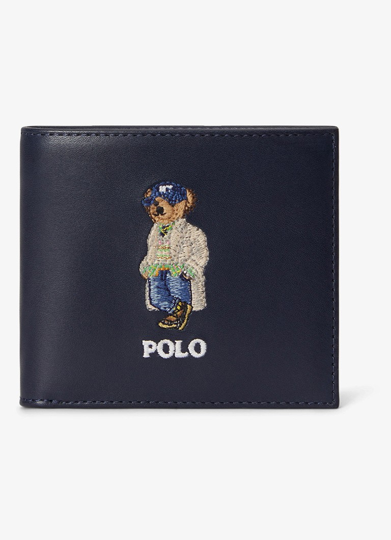 Ralph Lauren Heren Portemonnee van leer met logo in de kleur Donkerblauw