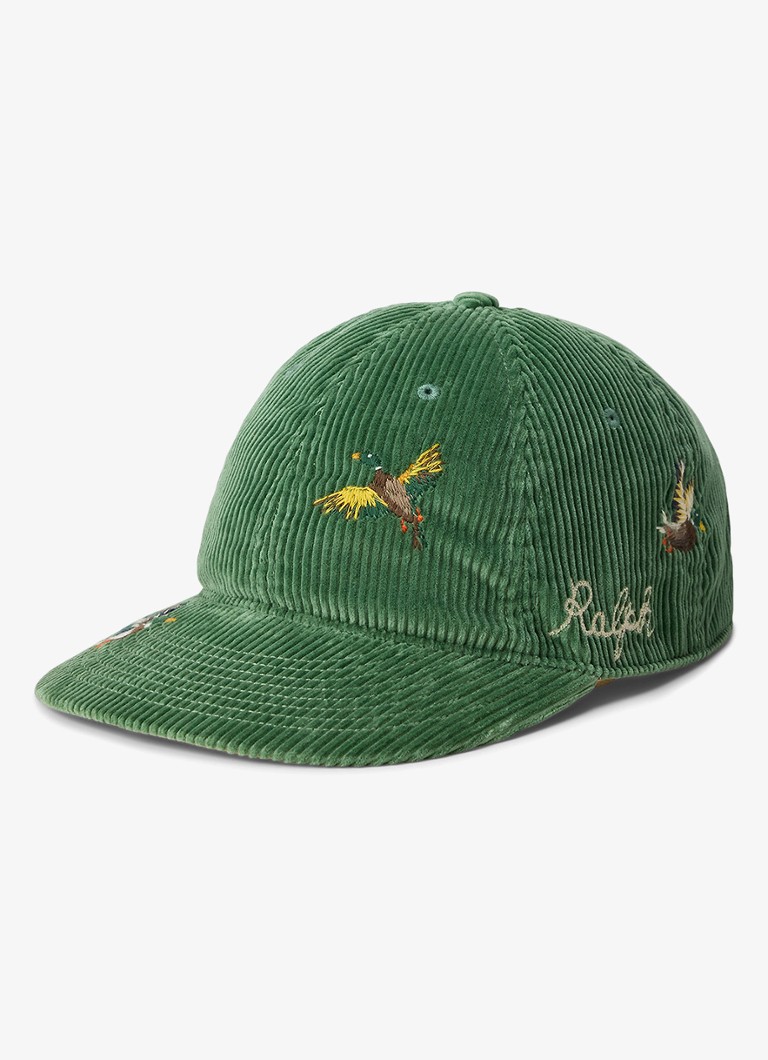 Ralph Lauren Heren Pet van corduroy met borduring in de kleur Groen