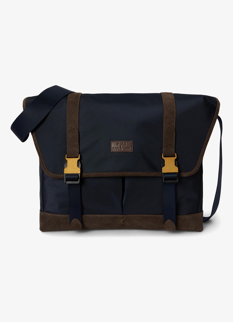 Ralph Lauren Heren Crossbodytas met details van suède in de kleur Newport Navy/Brown-3VG4