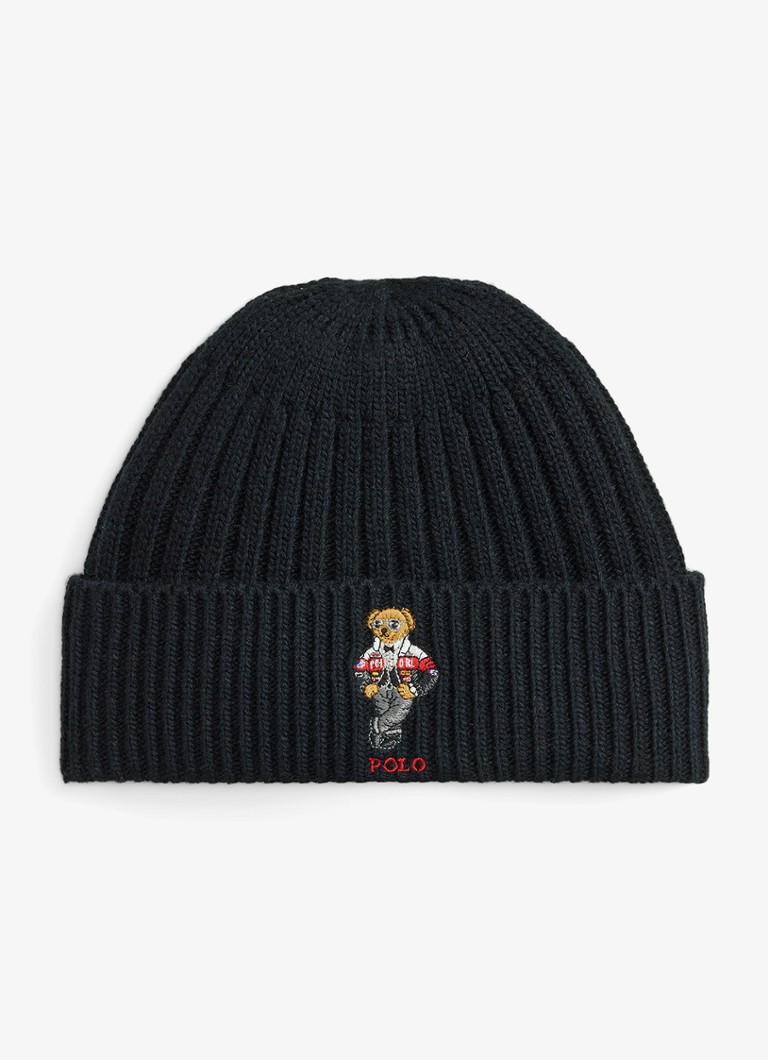 Ralph Lauren Heren Muts met logoborduring in de kleur Polo Black / Zwart