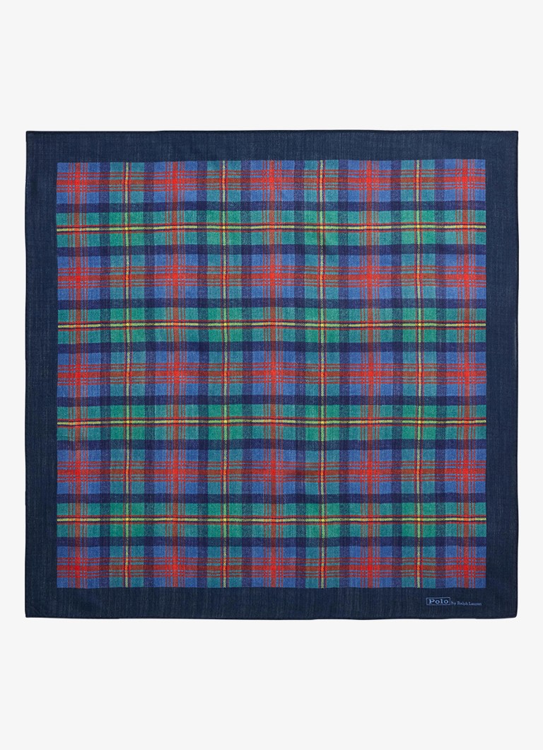 Ralph Lauren Heren Bandana met ruitdessin in de kleur Donkerblauw