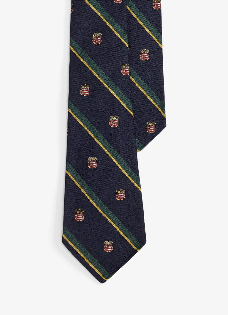 Ralph Lauren Heren Stropdas in zijdeblend met print in de kleur Donkerblauw