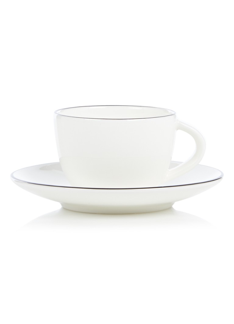 ASA À Table Ligne Noir espressokopje en schotel 7 cl Wit - Deal