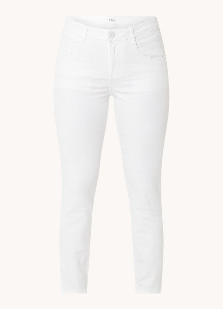 BRAX Dames Shakira mid waist slim fit jeans met lichte wassing in de kleur Wit