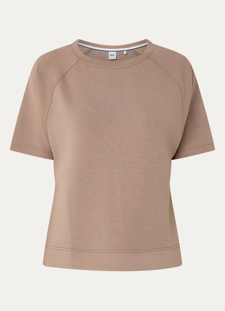 BRAX Dames Bailee T-shirt met ronde hals in de kleur Bruin