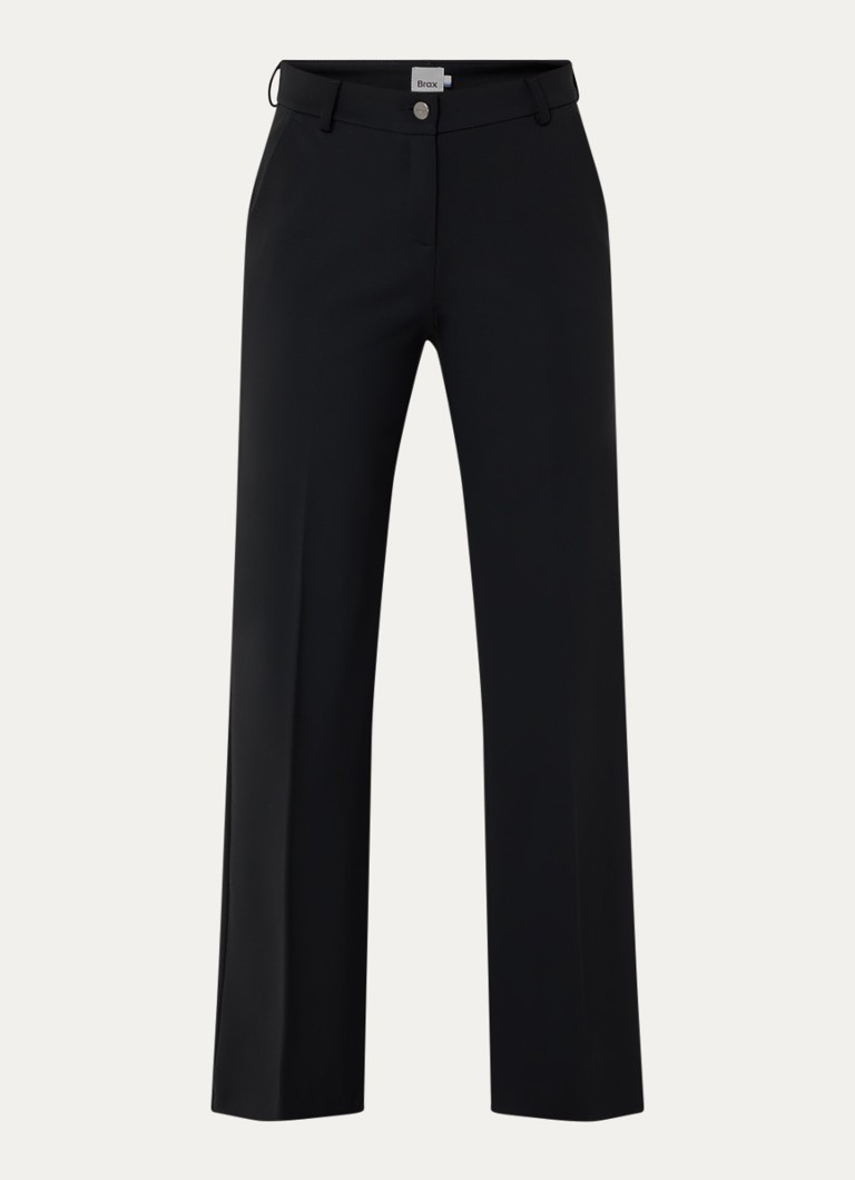BRAX Dames High waist wide fit pantalon met persplooi in de kleur Zwart