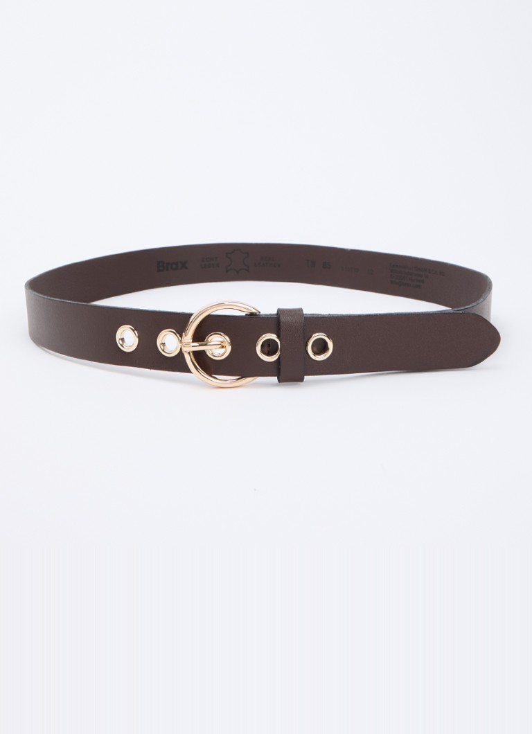 BRAX Dames Dob riem van leer in de kleur Donkerbruin