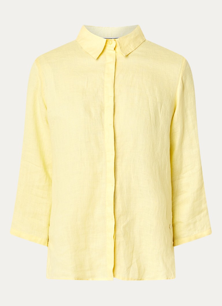 BRAX Dames Vicki blouse van linnen in de kleur Lichtgeel
