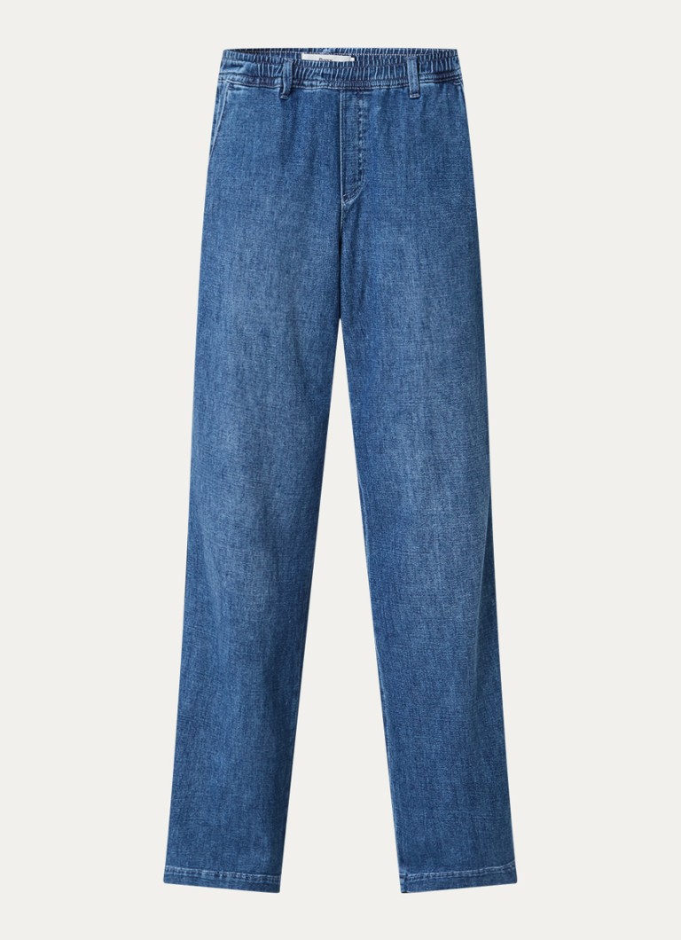 BRAX Dames Maine mid waist loose fit jeans met elastische band in de kleur Indigo