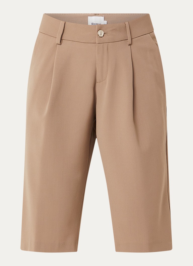 BRAX Dames Milla high waist straight fit korte broek in wolblend in de kleur Zand