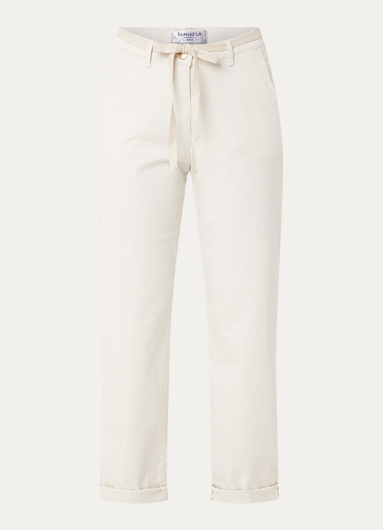 BRAX Dames Carrie high waist straight fit broek met steekzakken in de kleur Creme