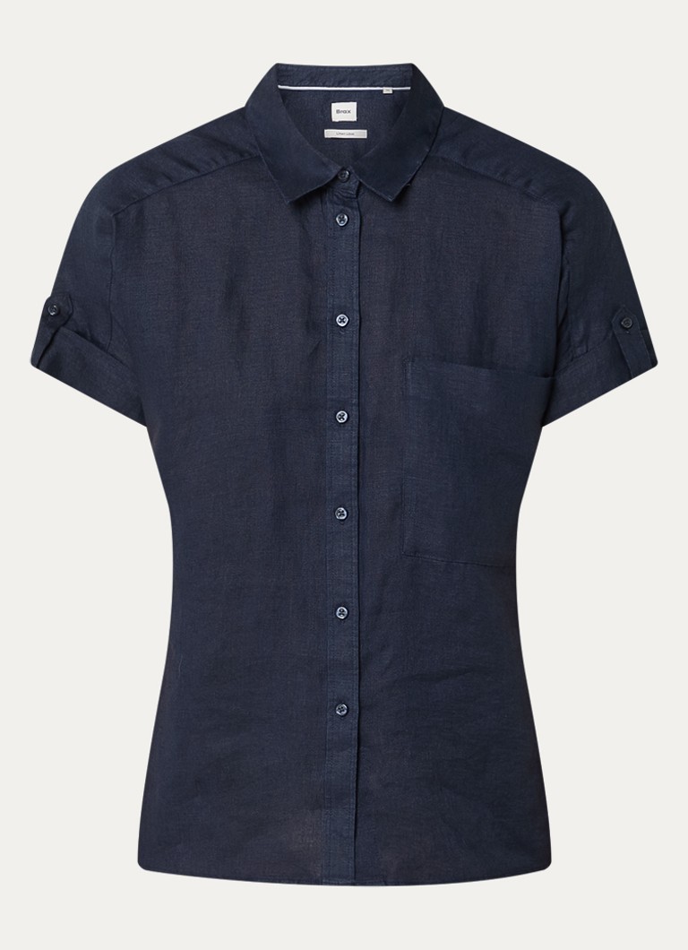 BRAX Dames Blouse met borstzak in de kleur Donkerblauw