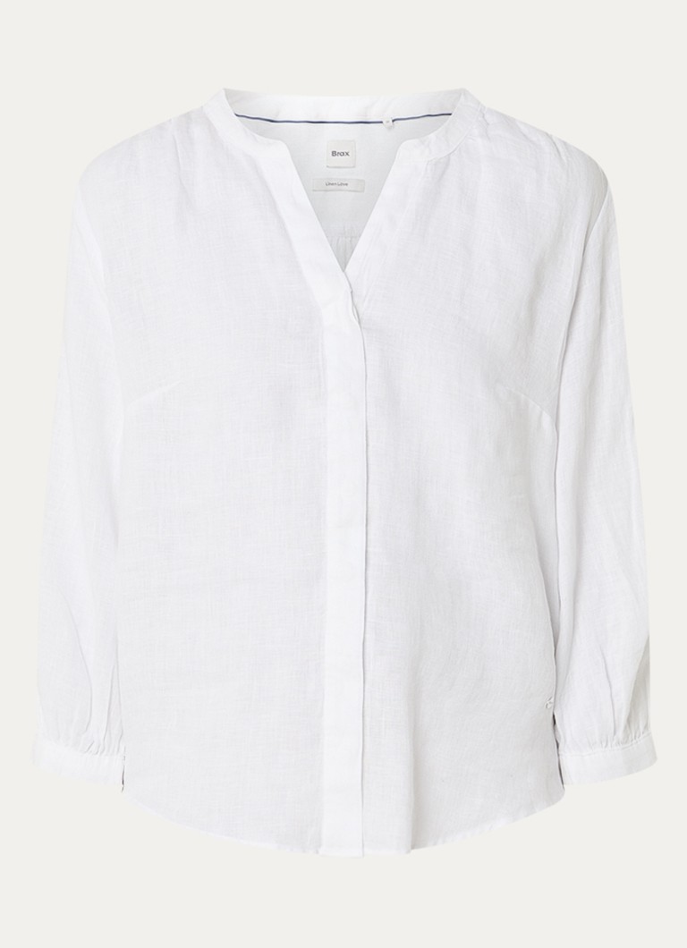 BRAX Dames Velia blouse met V-hals in de kleur Wit