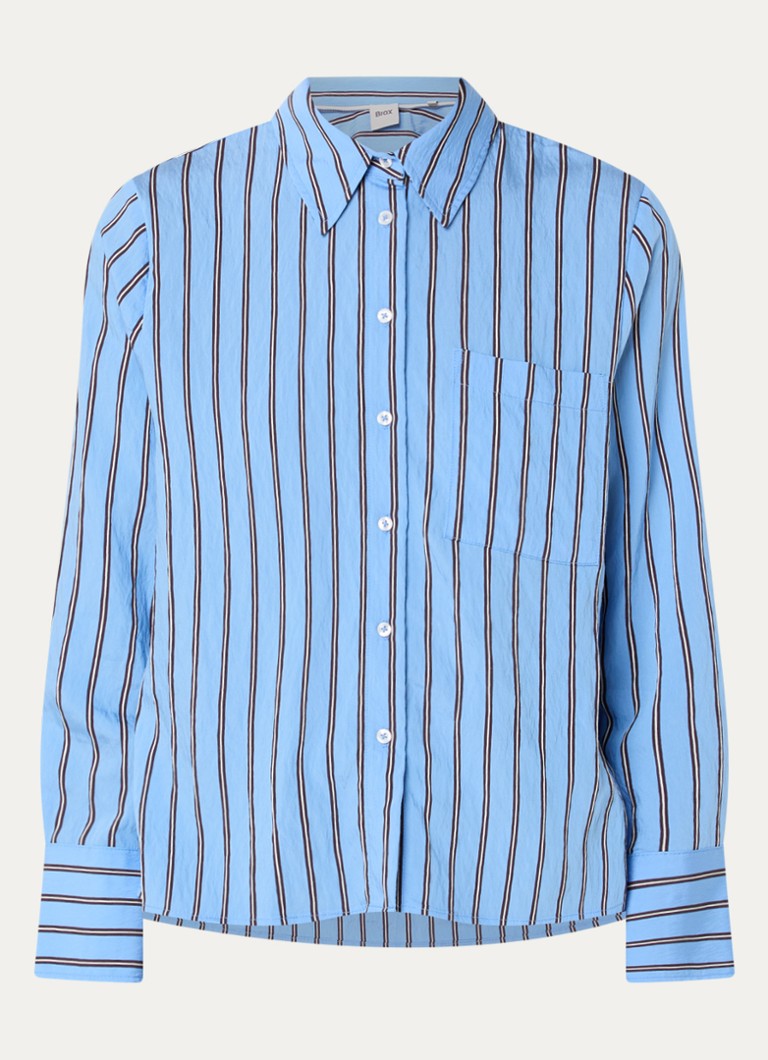 BRAX Dames Vica blouse met streepdessin in de kleur Lichtblauw