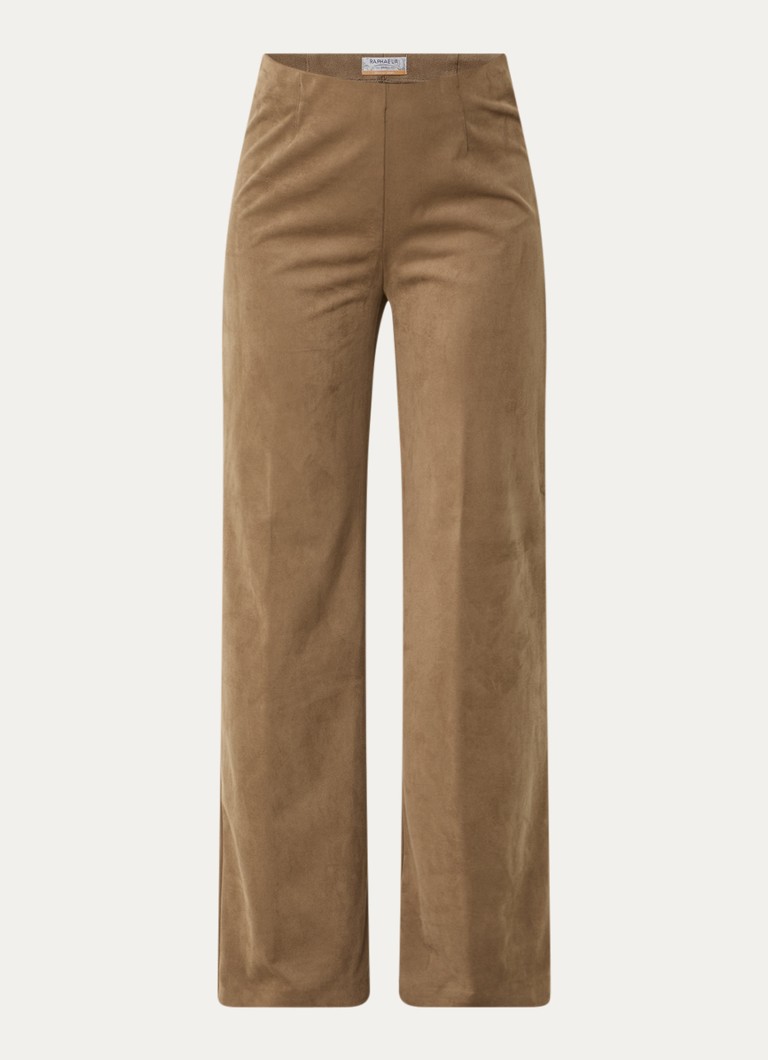 BRAX Dames Lillyth high waist straight fit broek van imitatiesuède in de kleur Camel