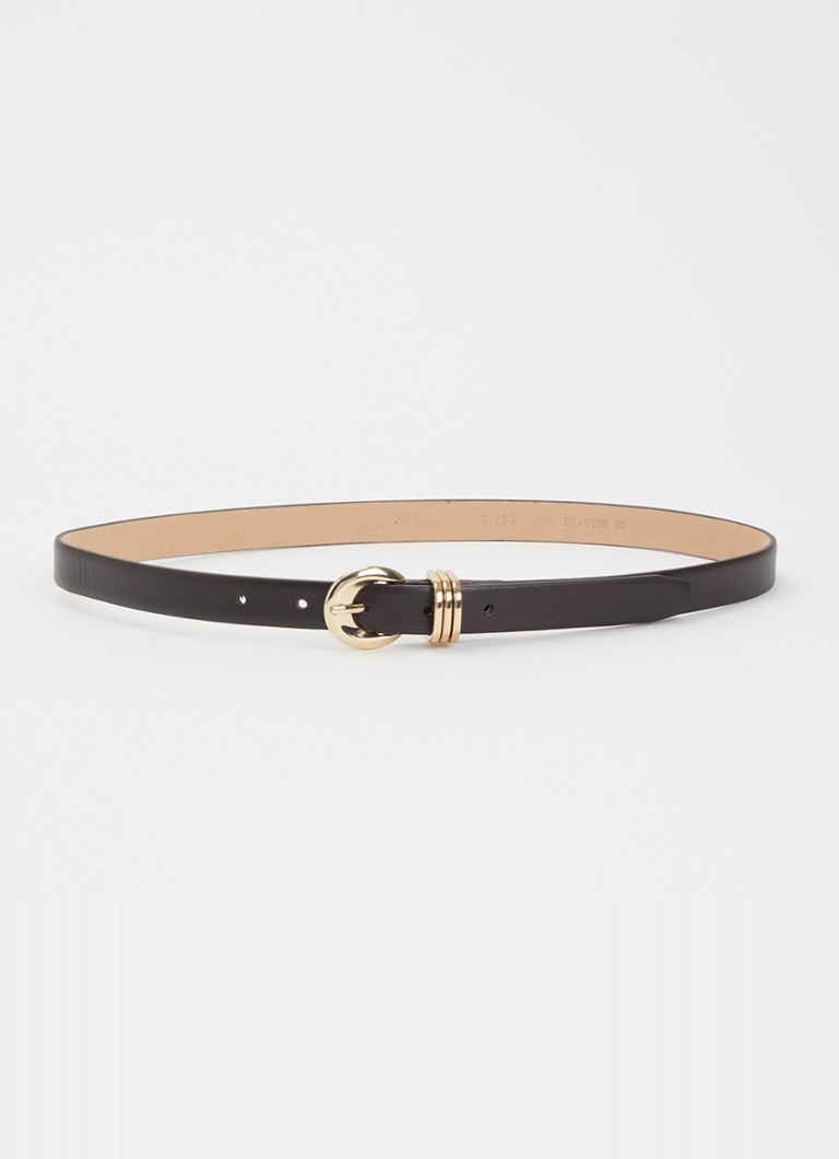 BRAX Dames Style riem van leer in de kleur Donkerbruin