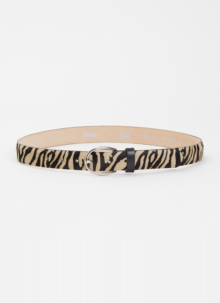BRAX Dames Riem van leer met ponyhair in de kleur Zwart