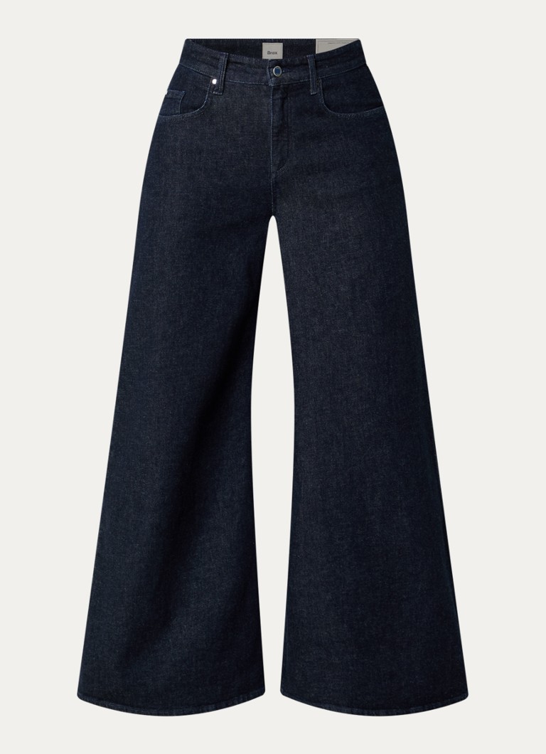 BRAX Dames March high waist wide leg jeans met steekzakken in de kleur Indigo