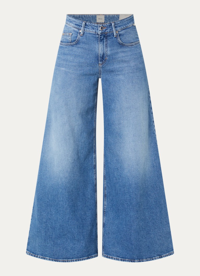BRAX Dames March high waist wide leg jeans met steekzakken in de kleur Blauw
