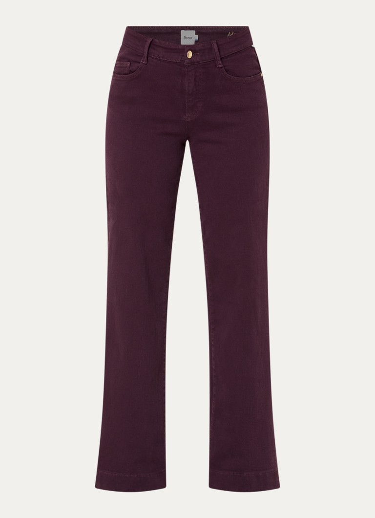 BRAX Dames Maine high waist loose fit jeans met gekleurde wassing in de kleur Aubergine
