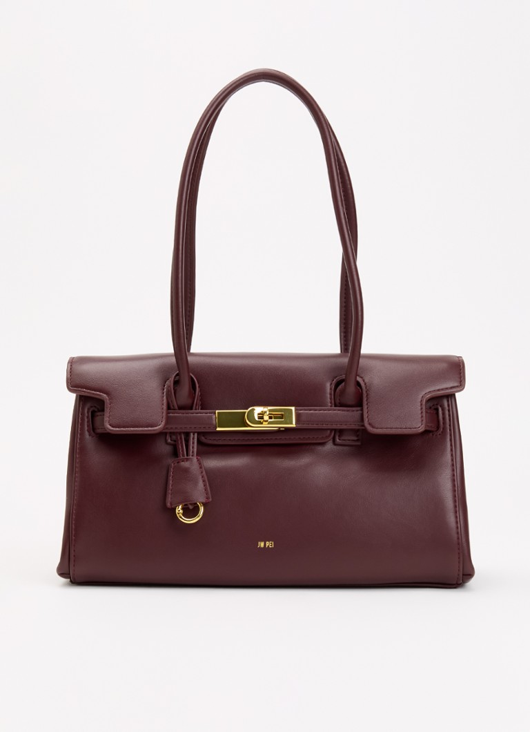 JW PEI Dames Yara schoudertas met logo in de kleur Bordeauxrood, maat: one size