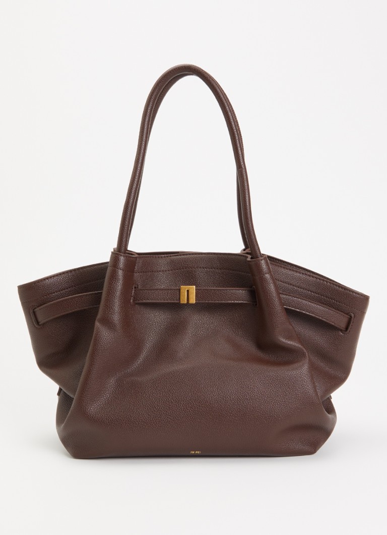 JW PEI Dames Hana Medium schoudertas met logo in de kleur Donkerbruin, maat: 1SZ