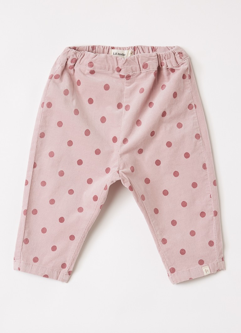 Lil 'Atelier Meisjes NBFSomba straight fit broek met stippenprint in de kleur Roze, maat: 80