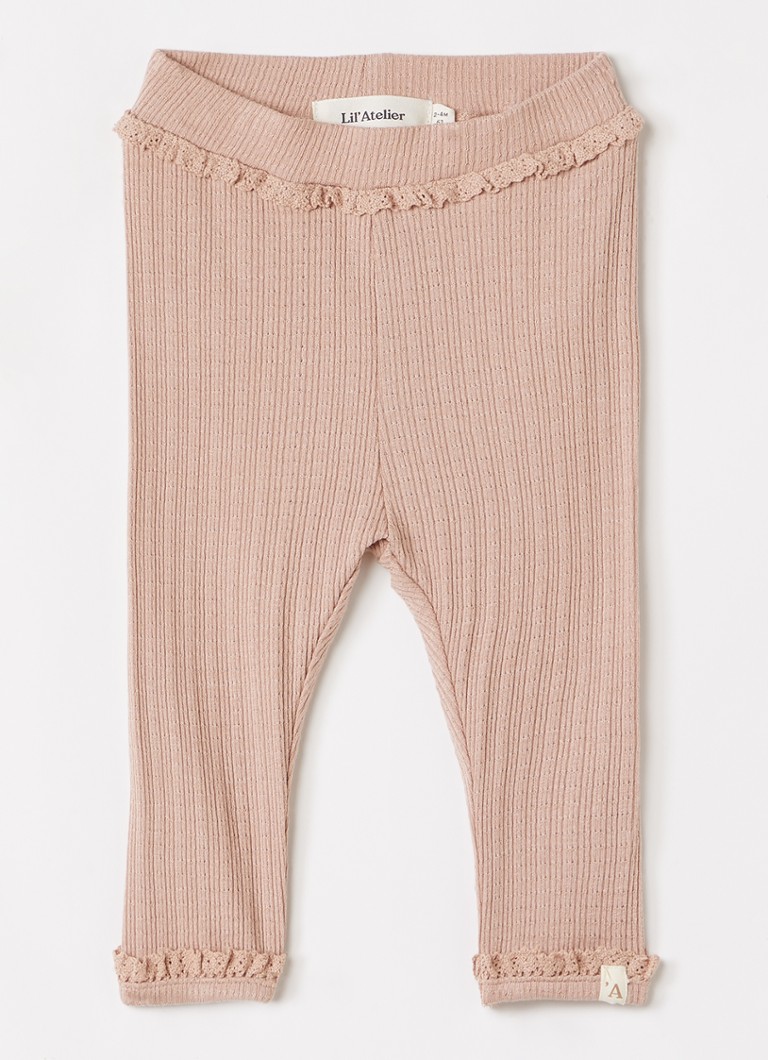 Lil 'Atelier Meisjes NBFBabette legging met ruches in de kleur Oudroze, maat: 80