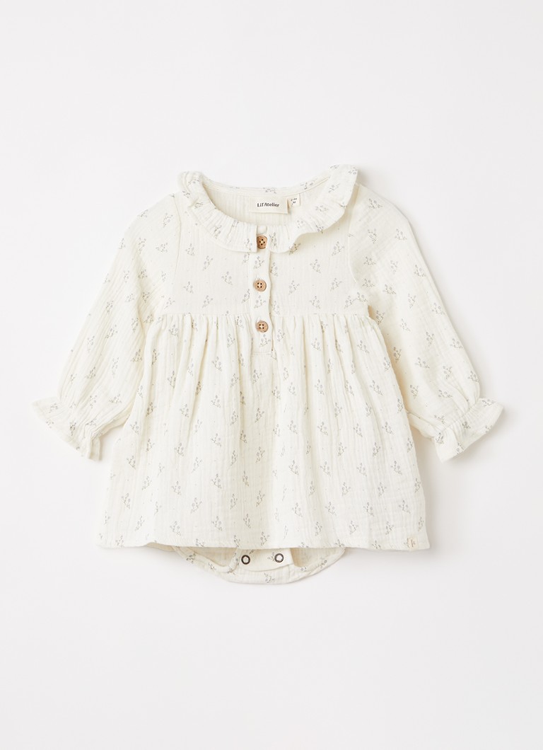 Lil 'Atelier Meisjes NBFBalia tuniekjurk met bloemenprint in de kleur Gebroken wit, maat: 80