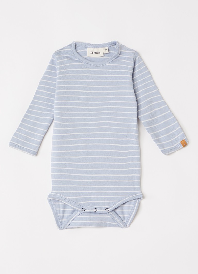 Lil 'Atelier Jongens NBMBaja romper met streepprint in de kleur Blauw, maat: 62