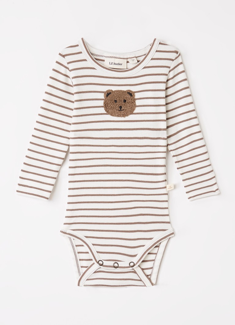 Lil 'Atelier Meisjes NBMTonto Tor romper met streepprint in de kleur Gebroken wit, maat: 80