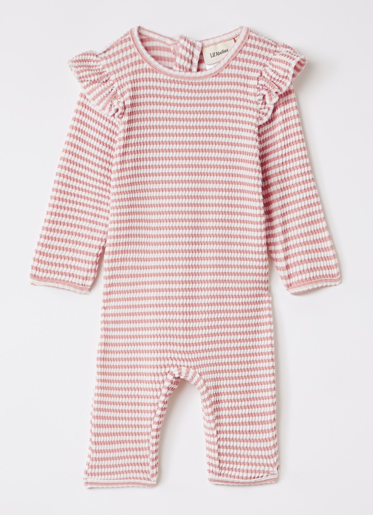 Lil 'Atelier Meisjes NBFFredo babypak met streepprint in de kleur Roze, maat: 62