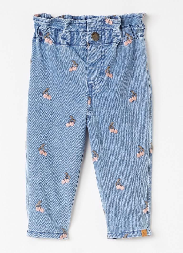 Lil 'Atelier Meisjes NBFDeva loose fit jeans met borduring in de kleur Indigo, maat: 86