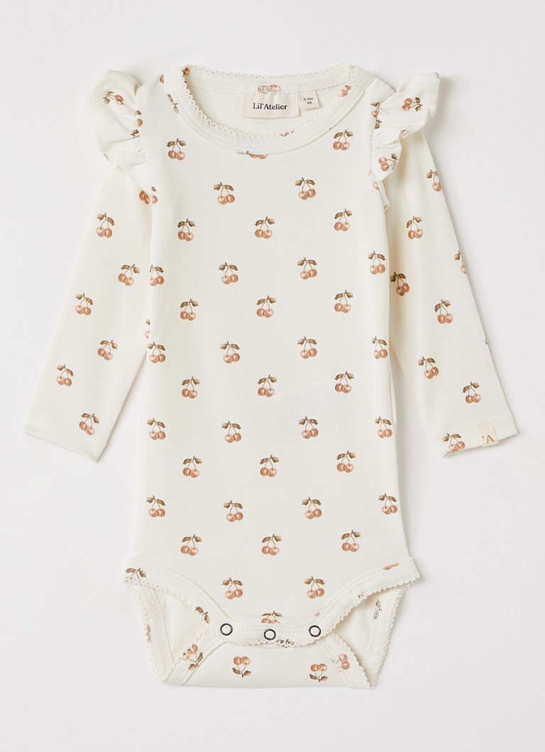 Lil 'Atelier Jongens NBFLayo romper met print in de kleur Gebroken wit, maat: 86