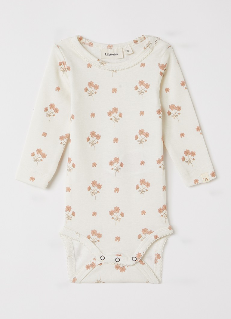 Lil 'Atelier Meisjes NBFLayo romper met bloemenprint in de kleur Gebroken wit, maat: 86
