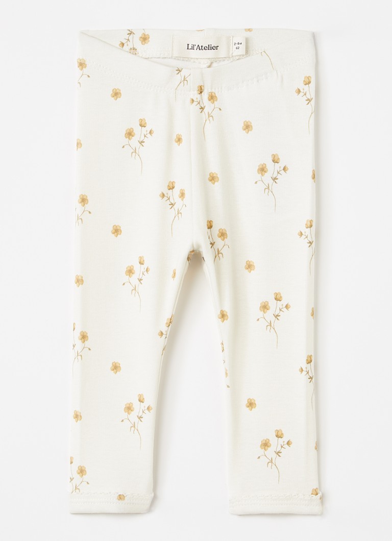Lil 'Atelier Jongens NBFLayo legging met print in de kleur Gebroken wit, maat: 68