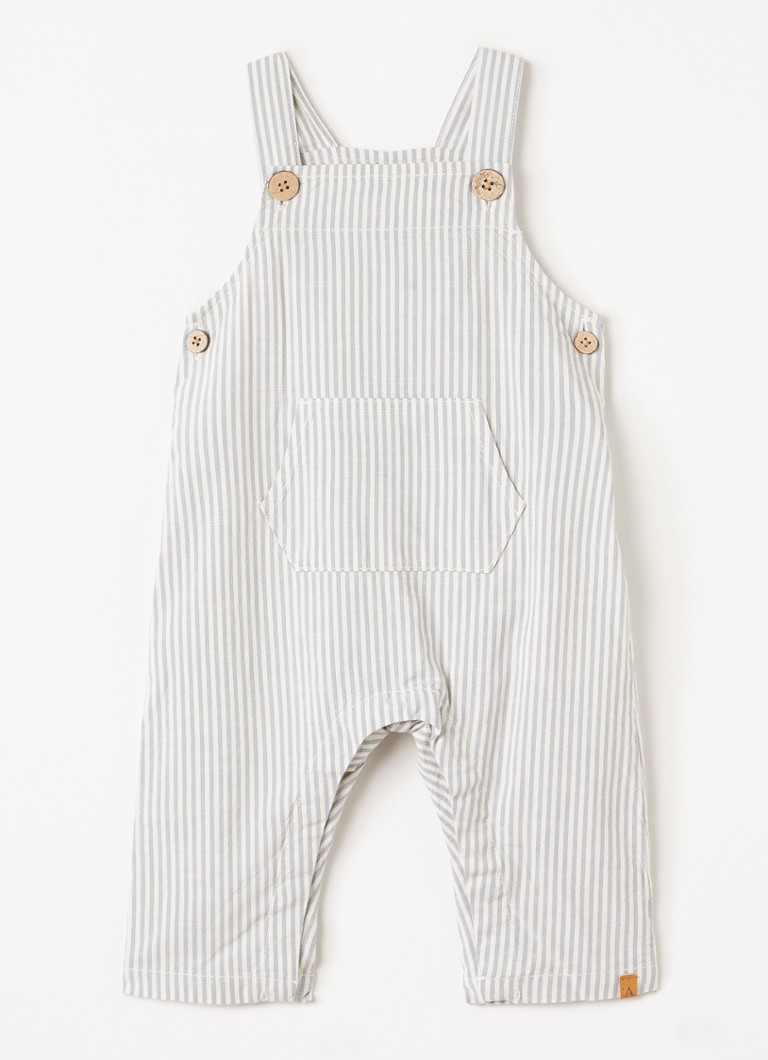 Lil 'Atelier Jongens NBMdarko loose fit tuinbroek met steepprint in de kleur Gebroken wit, maat: 86