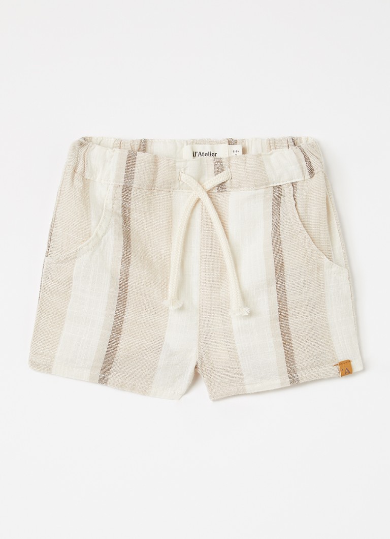 Lil 'Atelier Jongens NBMFibert loose fit korte broek in de kleur Ivoor, maat: 80