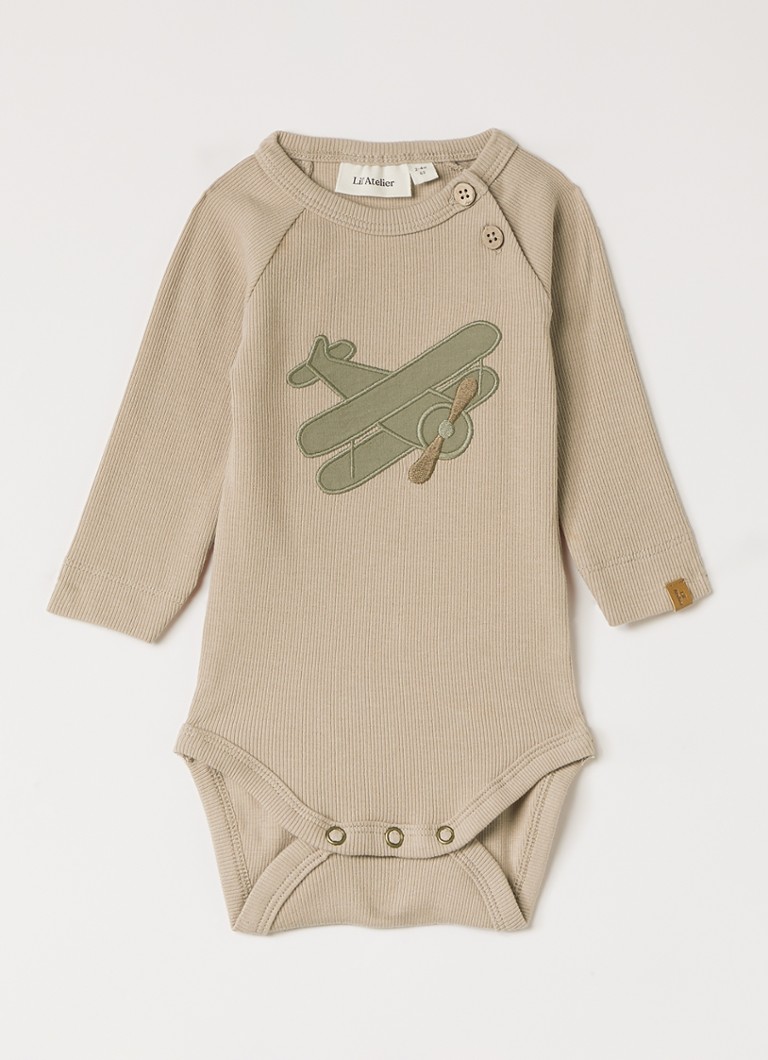 Lil 'Atelier Meisjes NBMHalli romper met print in de kleur Taupe, maat: 80