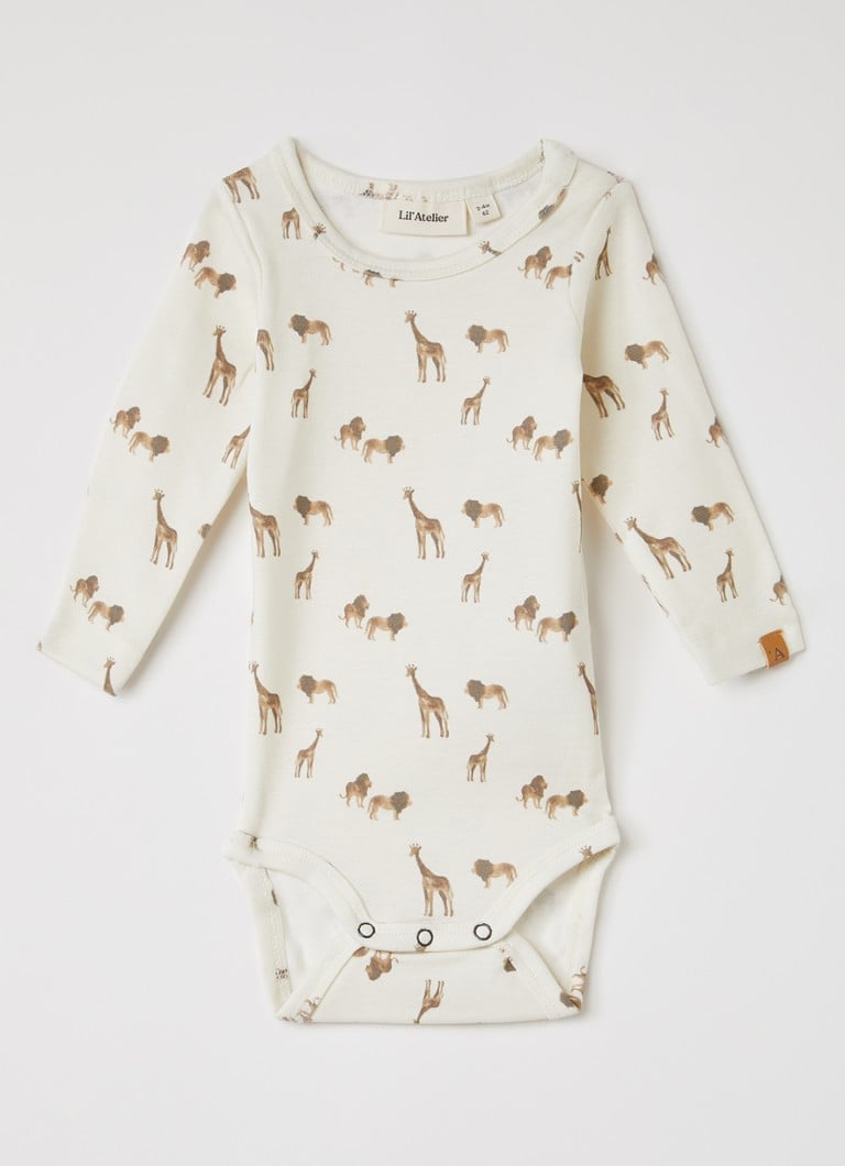 Lil 'Atelier Meisjes NBMLayo romper met print in de kleur Gebroken wit, maat: 68