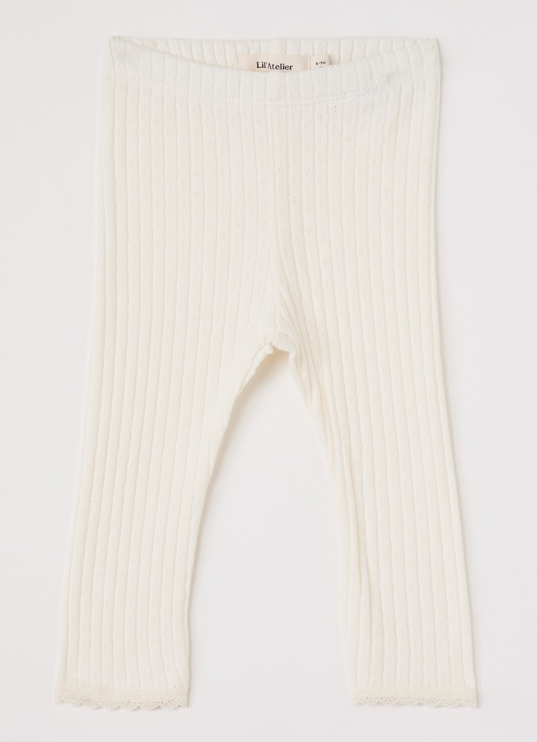 Lil 'Atelier Meisjes NBFHaldis legging met ribstructuur in de kleur Ivoor, maat: 68