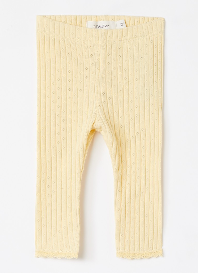 Lil 'Atelier Meisjes NBFHaldis legging met ribstructuur in de kleur Lichtgeel, maat: 80