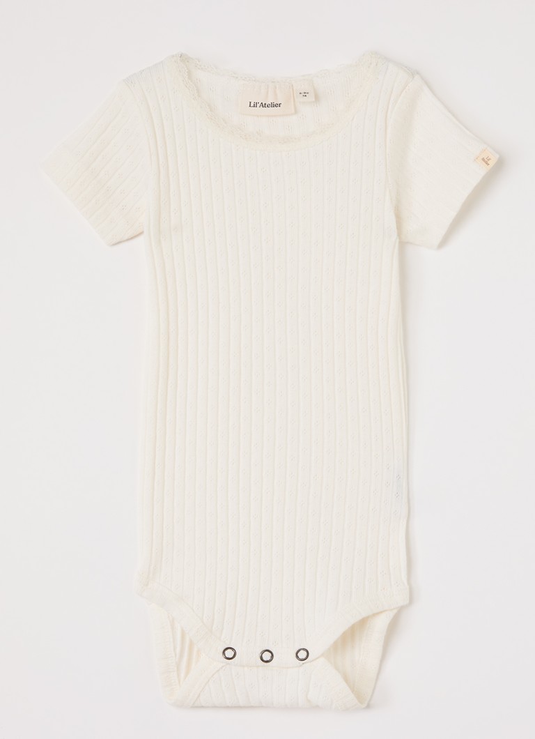 Lil 'Atelier Meisjes NBFHaldis romper met ribstructuur in de kleur Ivoor, maat: 86