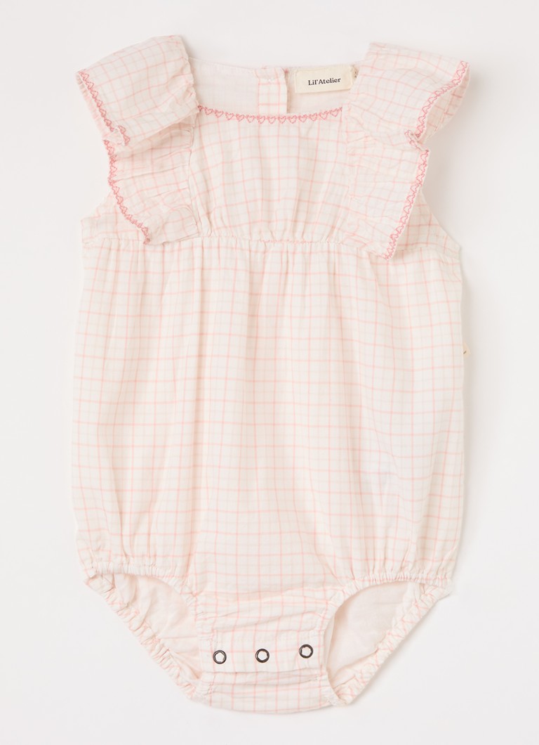 Lil 'Atelier Meisjes NBFHedda babypak met ruitdessin in de kleur Lichtroze, maat: 80